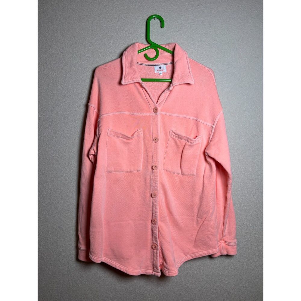 Sundry Pigment Peach Button Front Shacket Size 0/Small